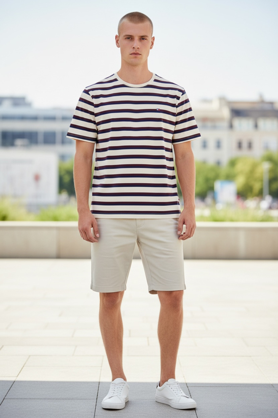 Tommy Hilfiger Striped T-Shirt Size XXL White Red Blue